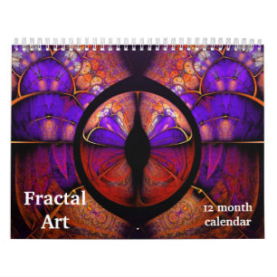 Calendário abstrato de Arte Fractal 2026