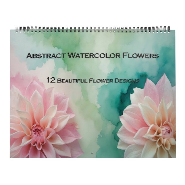 Calendário Abstrato de Flores em Aquarela (Capa)