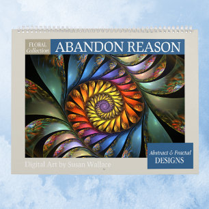 Calendário Abstrato Floral Fractal 2026