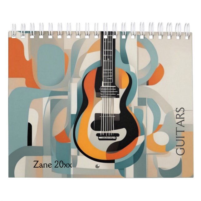 Calendário Abstrato Guitar Watercolor (Capa)