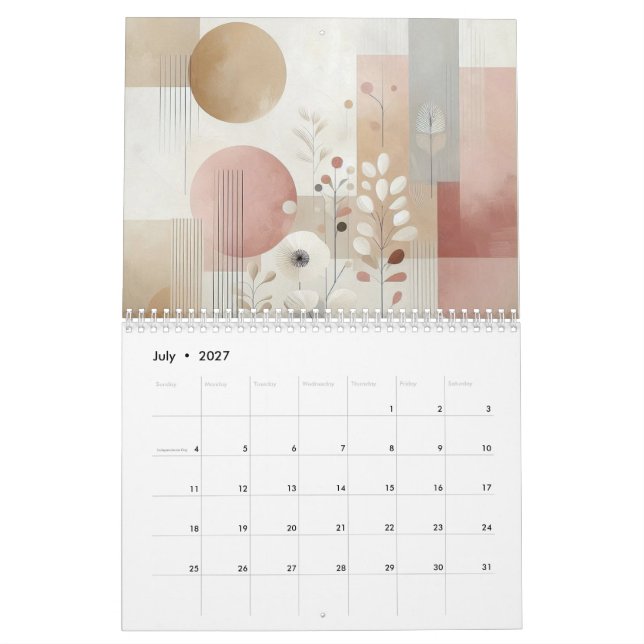 Calendário Abstrato minimalista (Jul 2027)