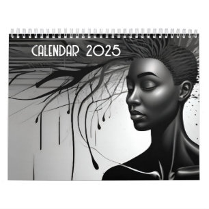 Calendário Abstrato preto e branco
