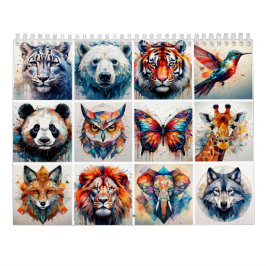 Calendário Abstrato Watercolor