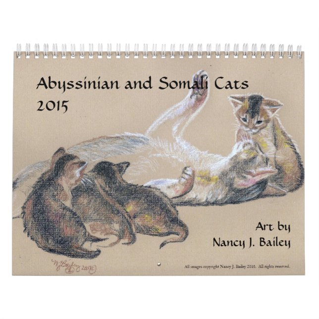 Calendário Abyssinian e somaliano dos gatos 2015 (Capa)