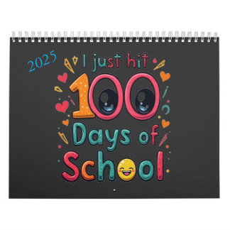 Calendário Acabei de acertar 100 dias na Design da escola Kaw