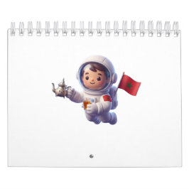 Calendário Adesivo 3D Kawaii Astronauta Marroquino Fofo