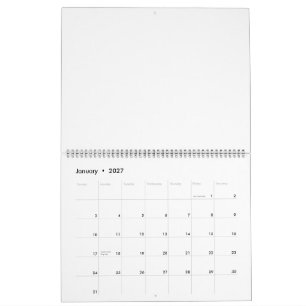 Calendário adicione o próprio design 11" x 14,25" Duas Página