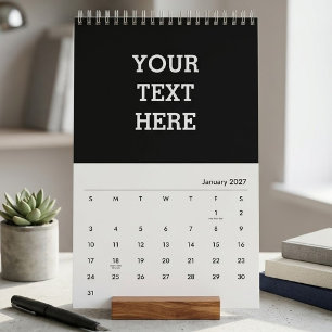 Calendário Adicione Seu Próprio Texto Personalizado Aqui Pret