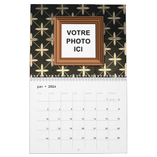Calendário Adicione suas fotos Suiça Francês 2025 Vintage