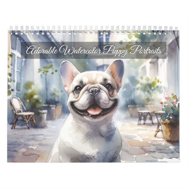 Calendário Adorable Watercolor Dog Portraits (12-Month) (Capa)