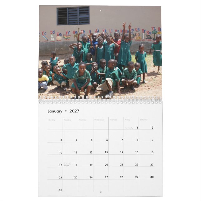 Calendário África voluntária - personalizada (Jan 2027)