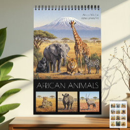 Calendário African Animals Calendar 2026 / African Wildlife