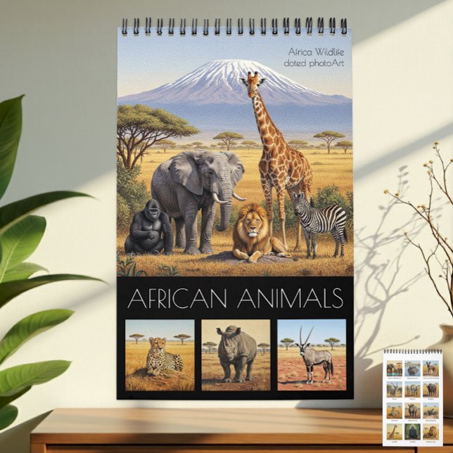Calendário African Animals Calendar 2026 / African Wildlife (African Animals Calendar / Wildlife Africa)