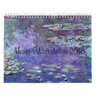 Calendário Água Lillies 2016 de Monet