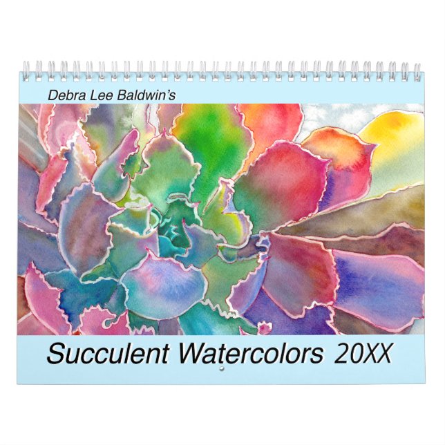 Calendário Aguarelas do Succulent Debra 2019 Lee Baldwin (Capa)