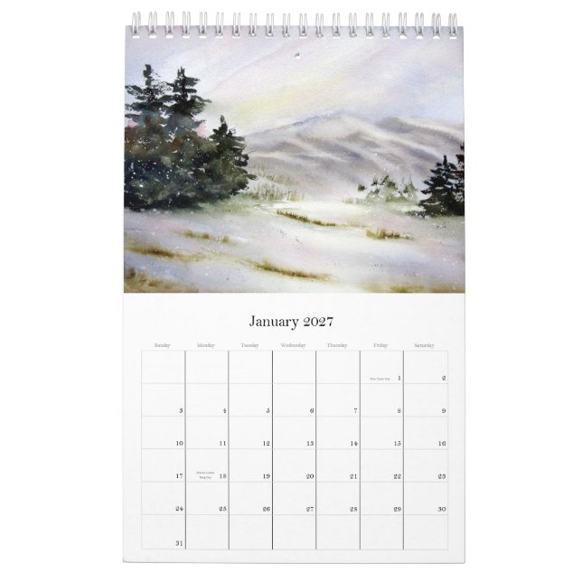 Calendário Aguarelas por Lin Frye 2012 (Jan 2027)