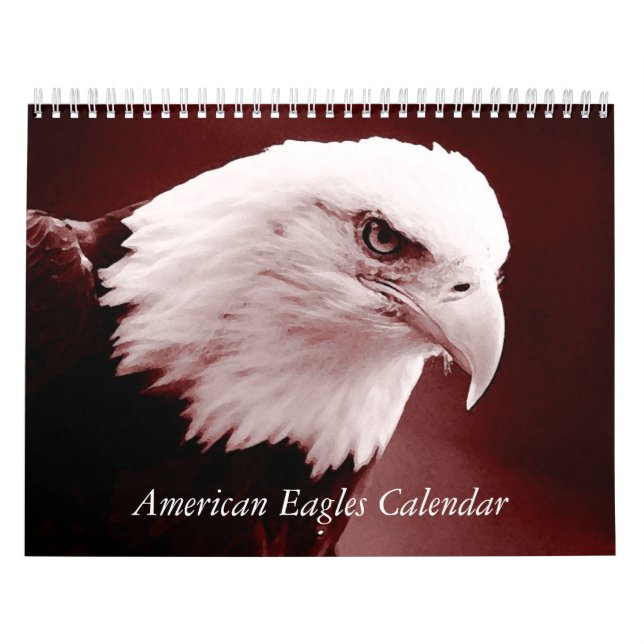 Calendário Águias Americanas - Arte de Aves e Animais (Capa)
