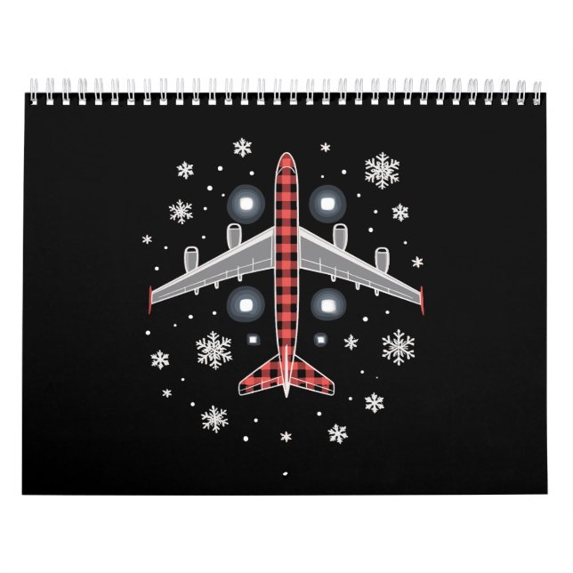 Calendário Airplane Plaid Christmas Pilot (Capa)