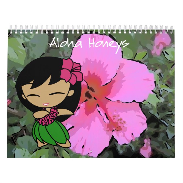 Calendário Aloha Honey Hula Girl Hawaiian Floral (Capa)