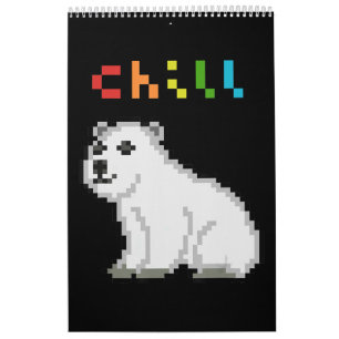 Calendário Amante de os animais do Urso Polar de Enchimento