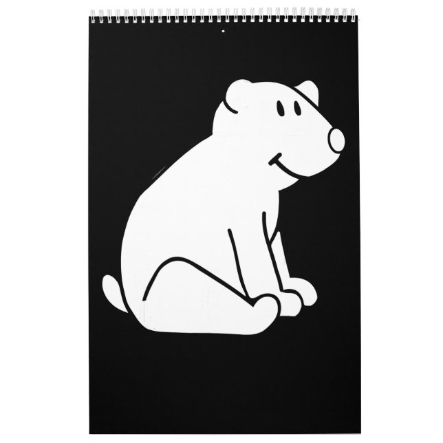 Calendário Amante de os animais Engraçado de Desenho do Urso  (Capa)