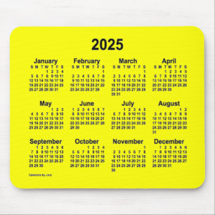 Calendário Amarelo 2025 por Janz Mouse Pad