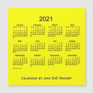 Calendário Amarelo de 2021 por Imagem 5x5 de Janz