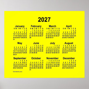 Calendário Amarelo de 2027 por Janz Impressão
