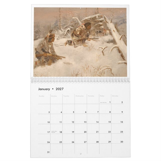 Calendário América de Charles M Russell (Jan 2027)
