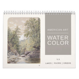 Calendário American Fine Art Watercolor Lagos Rivers Creeks