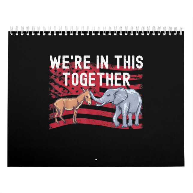 Calendário American Flag Republicano Elephant Democrata Donke (Capa)