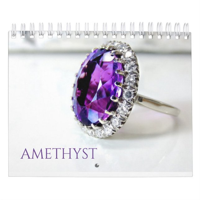 Calendário Ametyst Purple Gemstone Crystal Aestético (Capa)