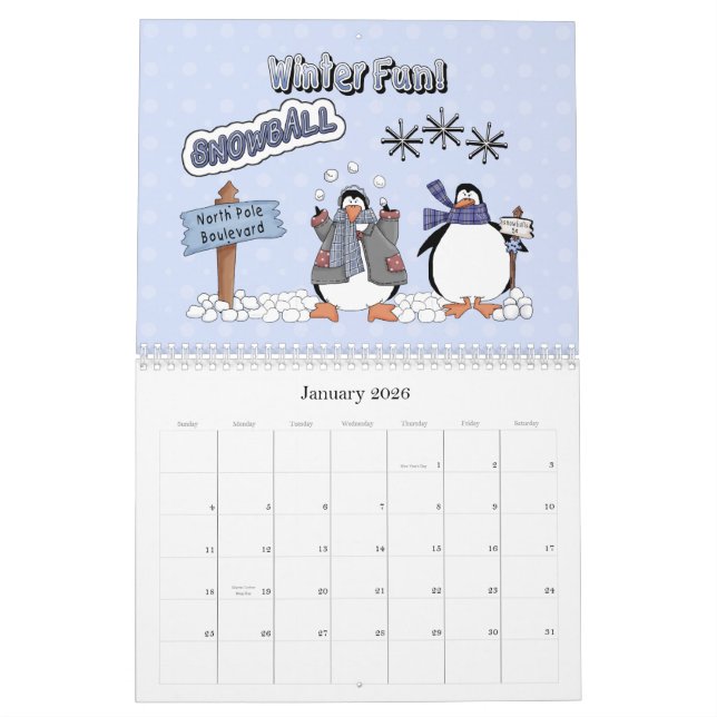 Calendário Amigos da Neve 2012 (Jan 2026)