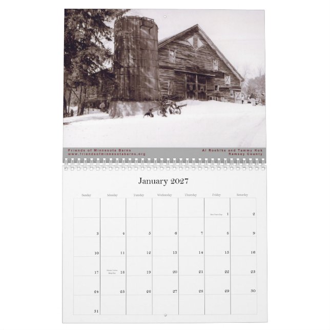 Calendário Amigos do Minnesota Barns 2010 Calendar (Jan 2027)