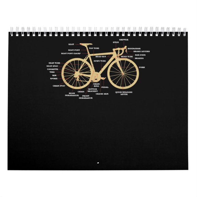 Calendário Anatomia de ciclismo de bicicleta Peças de bicicle (Capa)