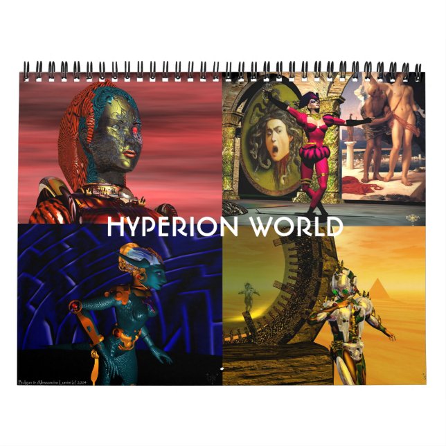 Calendário ANDROIDS, CYBORGS DO HYPERION WORLD 2017 Sci-Fi (Capa)