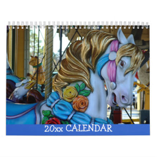 Calendário Animais Carrossel, Sapo de Galo de Cavalo de Gato