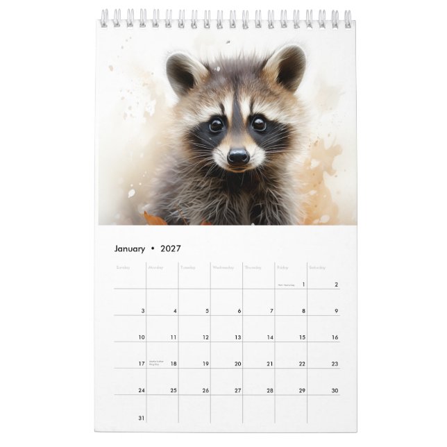 Calendário Animais do campo (Jan 2027)