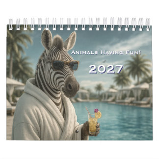 Calendário Animais se divertindo