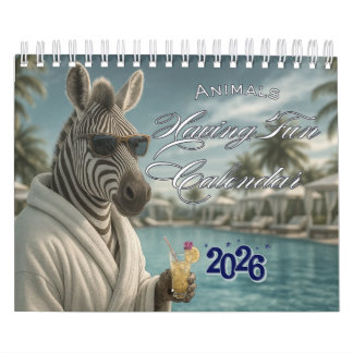 Calendário Animais se divertindo