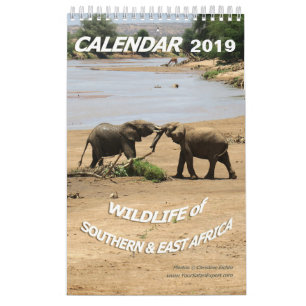 Calendário ANIMAIS SELVAGENS de do sul & de East Africa