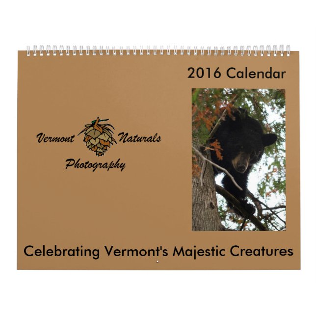 Calendário Animais selvagens de Vermont (Capa)
