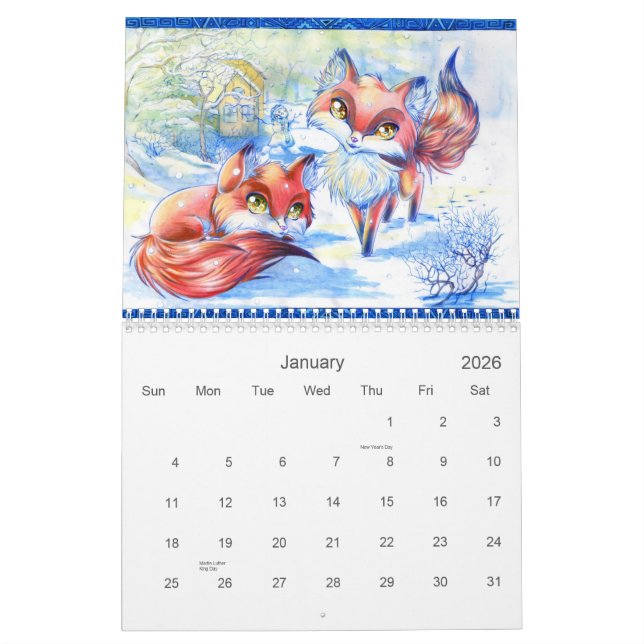 Calendário animal bonito 2013 da arte (Jan 2026)