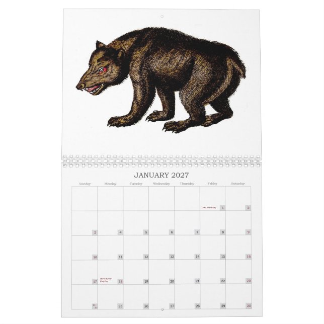 Calendário animal estranho - 2013 (Jan 2027)
