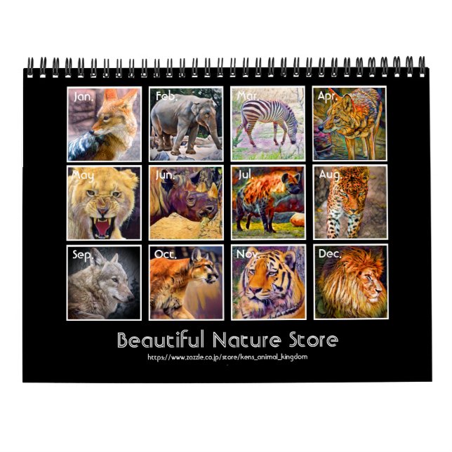 Calendário Animals Art Calendar (Type-A) (Verso)