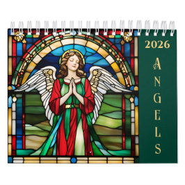 Calendário Anjo Personalizado 2026, Janela de Vidro Armazenad