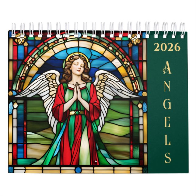 Calendário Anjo Personalizado 2026, Janela de Vidro Armazenad (Capa)