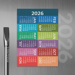 Calendário - Ano do Cheio com meses coloridos