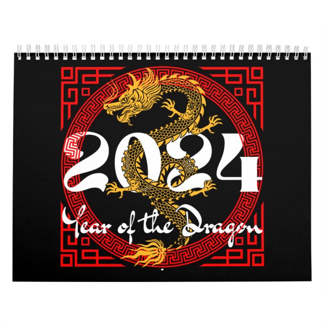 Calendário Ano do Dragão 2024 zodíaco chinês (Capa)