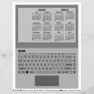 Calendário Ano Letivo 2026-2027 Teclado de Laptop